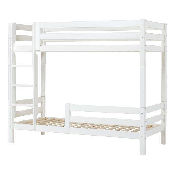 Hoppekids ECO Luxe hoogslaper met ladder en halve bedrail 90x190 cm, Wit