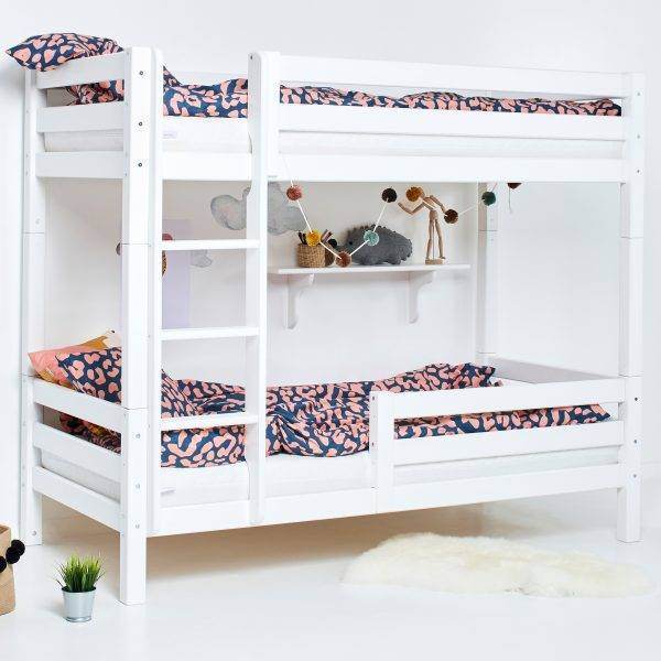 Hoppekids ECO Luxe hoogslaper met ladder en halve bedrail 90x190 cm, Wit - Afbeelding 4