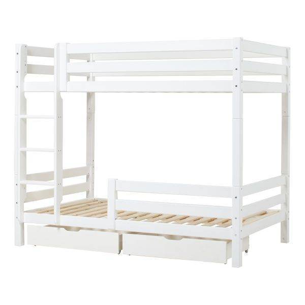 Hoppekids ECO Luxury hoog stapelbed met ladder en 1/2 bedhekje 120x200 cm, Wit - Afbeelding 5