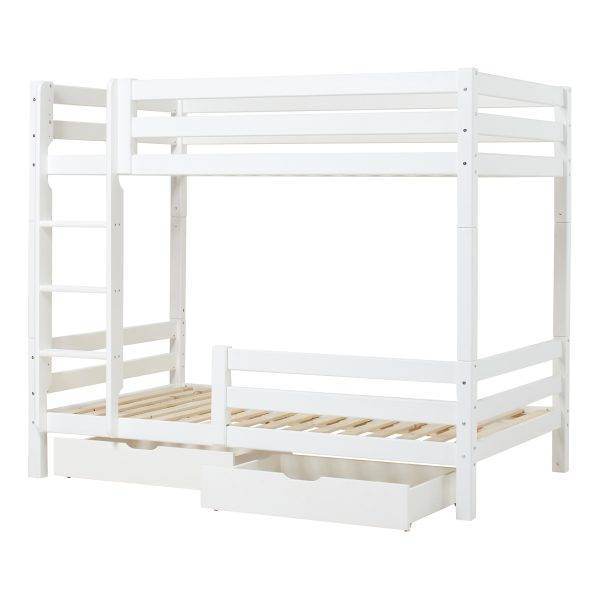 Hoppekids ECO Luxe hoogslaper met ladder en halve bedrail 90x190 cm, Wit - Afbeelding 2
