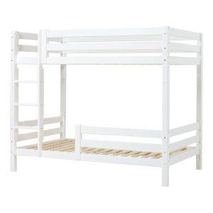 Hoppekids ECO Luxury hoog stapelbed met ladder en 1/2 bedhekje 120x200 cm, Wit