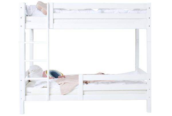 Hoppekids ECO Luxury hoog stapelbed met ladder en 1/2 bedhekje 120x200 cm, Wit - Afbeelding 7
