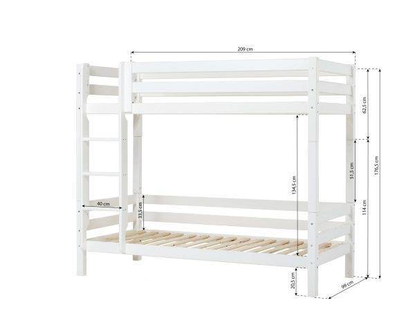 Hoppekids ECO Luxury hoogslaper 90x200 cm, Flexibel lattenbodem, Wit - Afbeelding 6