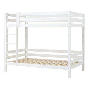 Hoppekids ECO Luxury hoog stapelbed 120x200 cm met rugleuning op het onderste bed, Wit