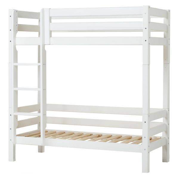 Hoppekids ECO Luxury hoog stapelbed 70x160 cm met rugleuning op het onderste bed, Wit