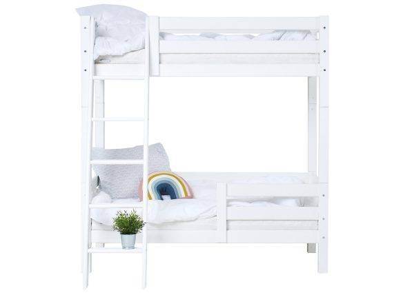Hoppekids ECO Luxury hoog stapelbed met schuine ladder en 1/2 bedhekje 70x160 cm, Wit - Afbeelding 5
