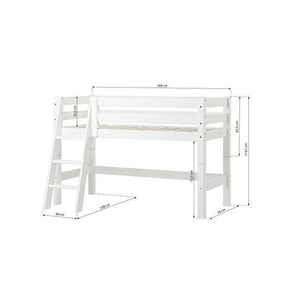 Hoppekids ECO Luxury halfhoogslaper 70x160cm schuine ladder - Afbeelding 6