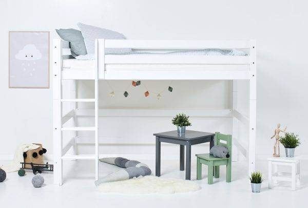 Hoppekids ECO Luxury middenhoog bed 120x200 cm, Wit - Afbeelding 2