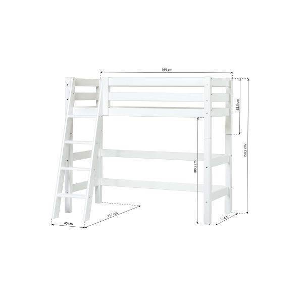 Hoppekids ECO Luxury hoogslaper 70x160cm schuine ladder - Afbeelding 6