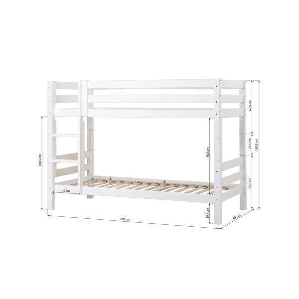 Hoppekids ECO Luxury stapelbed 90x200 cm, Flexibel lattenbodem, Wit - Afbeelding 6