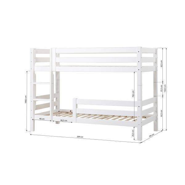 Hoppekids ECO Luxury stapelbed 90x200 cm met twee bedhekjes, Flexibel lattenbodem, Wit - Afbeelding 4