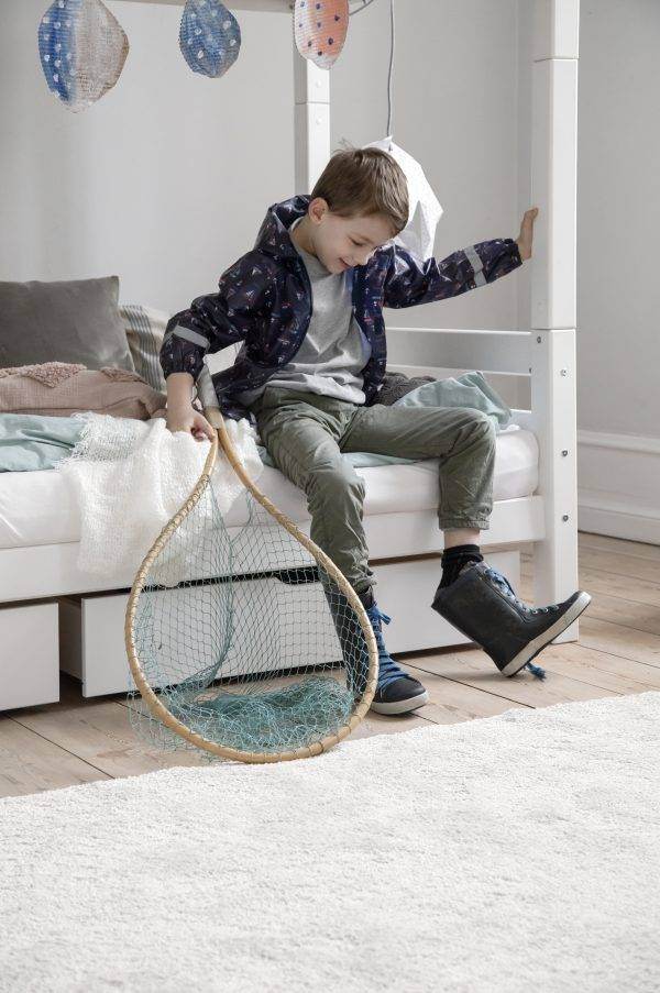 Hoppekids ECO Luxury hoog stapelbed met ladder en flexibel lattenbodem 90x200 cm, Wit - Afbeelding 5