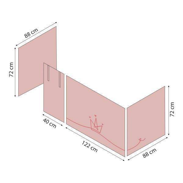 Hoppekids Prinses gordijn voor halfhoog en stapelbed 90x200 cm - Afbeelding 8