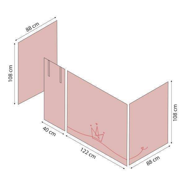 Hoppekids PRINSES Gordijn voor halfhoog bed 90x200 cm - Afbeelding 7