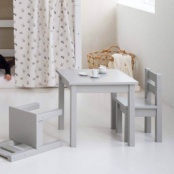 MADS kinder set 1 tafel/1 stoel, Dove grey - Afbeelding 4