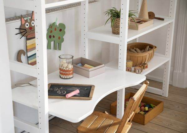 Hoppekids STOREY boekenplank met 8 planken en bureau, 80 cm - Afbeelding 3