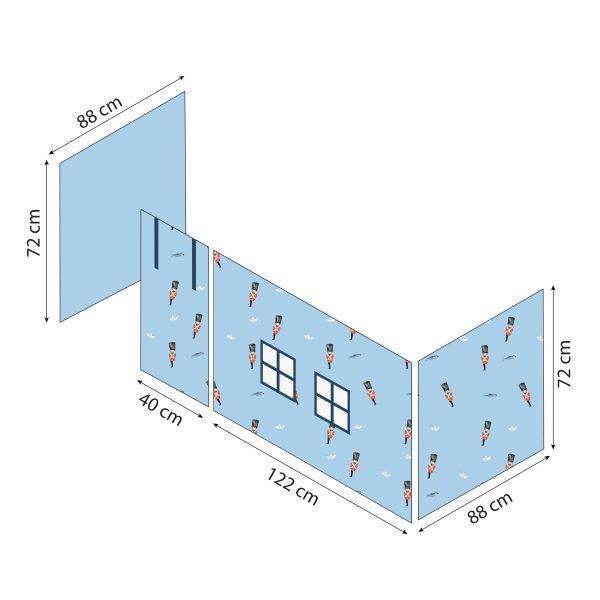 Hoppekids Tin Soldier Gordijn voor halfhoog bed 90x200 cm - Afbeelding 5