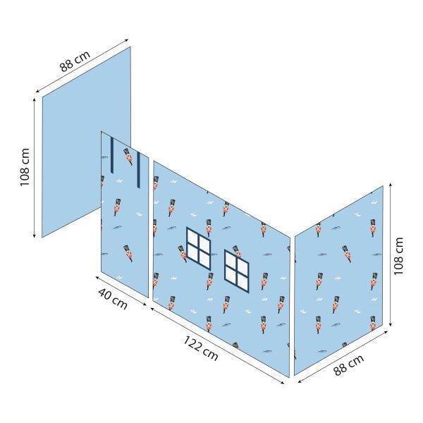 Hoppekids Tin Soldier Gordijn voor halfhoog bed 90x200 cm - Afbeelding 5