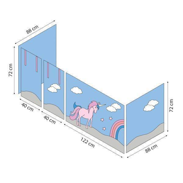 Hoppekids Eenhoorn gordijn voor halfhoog en stapelbed 90x200 cm - Afbeelding 8