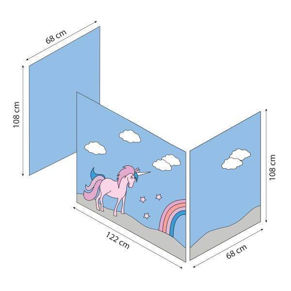 Hoppekids Eenhoorn gordijn voor halfhoog bed 70x160 cm - Afbeelding 7