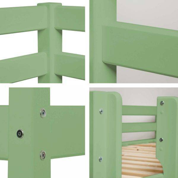 ECO Comfort stapelbed 90x200 cm met lattenbodem, Pale Green - Afbeelding 8