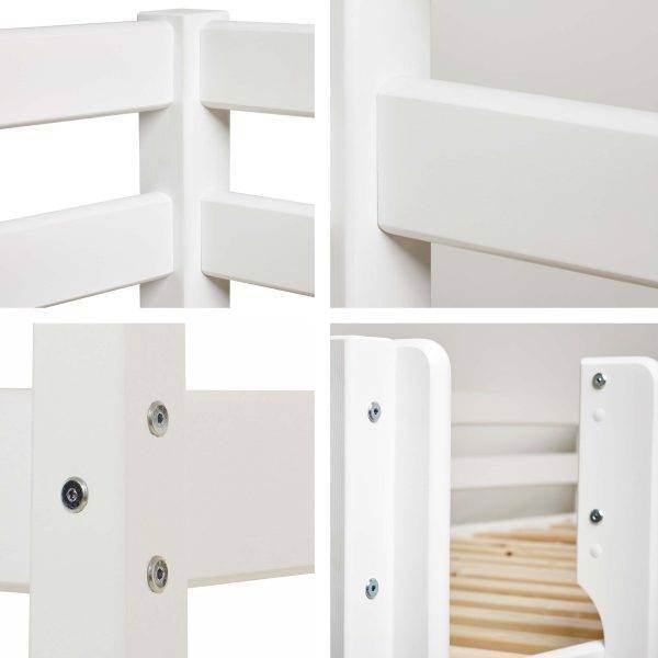 ECO Comfort stapelbed 90x200 cm met lattenbodem & koudschuimmatras, Wit - Afbeelding 7