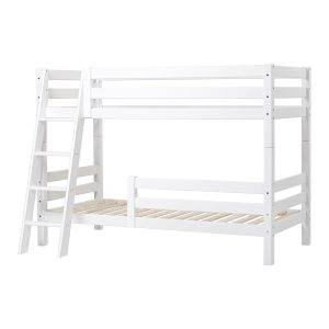 Hoppekids ECO Luxe stapelbed 90x190 cm met twee bedrails en schuine ladder, Wit