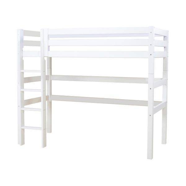 Hoppekids ECO Luxury hoogslaper 90x200 cm, Flexibele lattenbodem, Wit
