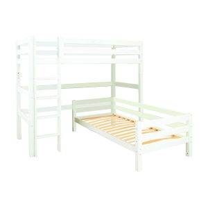 Hoppekids ECO Luxury stapelbed Angle 90x200 cm, Flexibele lattenbodem, Wit